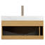 Pierre frittée de 36 po avec lavabo encastré en céramique blanche, blanc, aspect de marbre, égratignure et eau, robinet à débordement avec aspect de comptoir, conception de foyer