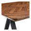 Table de salle à manger en bois aggloméré à motif de chevrons brun foncé - un agencement parfait pour les styles de maison minimalistes et industriels modernes, avec des dimensions de 63 x 33 x 30 pouces.