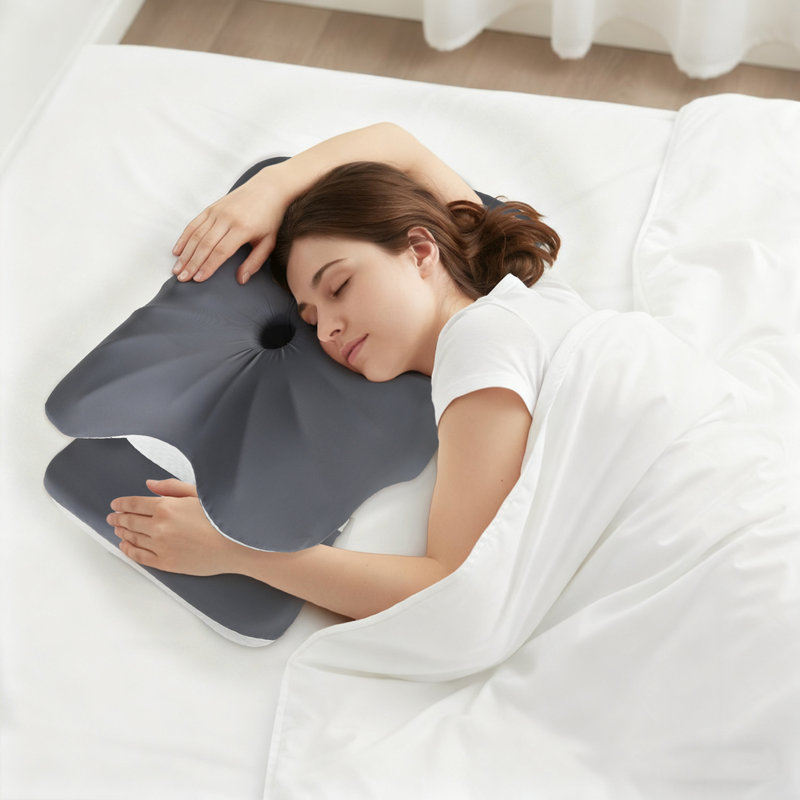  Ergonomic Butterfly Neck Pillow for Side Back Stomach Sleepers Washable