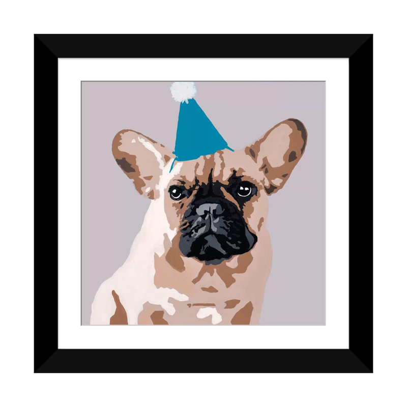 Milo light gray, reproduction d’art sur toile tendue, H 24 po x l 24 po x P 1 po, Papier avec cadre noir, Blanc