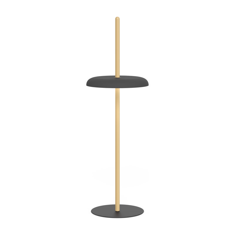Nivél Floor Lamp, White Oak, Black