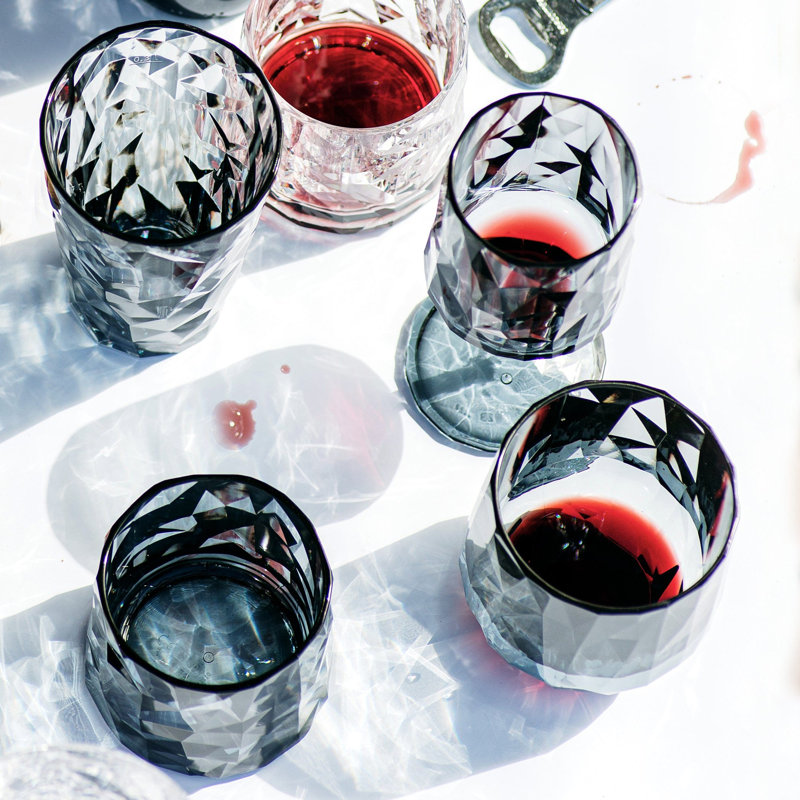 Verre à vin sans pied en supercarbonate de polycarbonate, Gris fumée