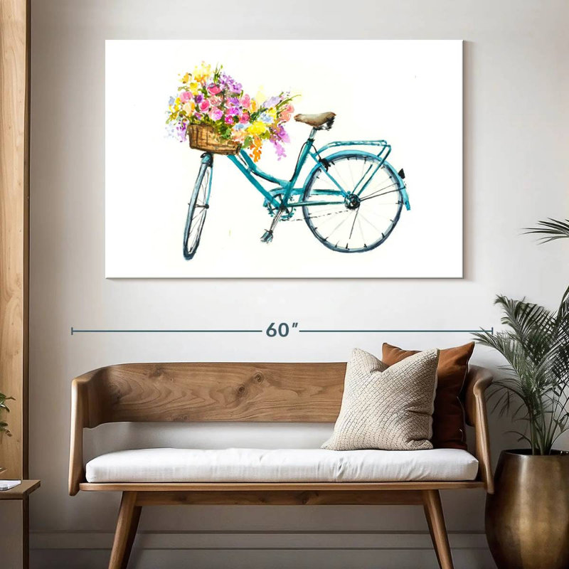 Vélo Mehar avec panier de fleurs, H 34 po x l 51 po