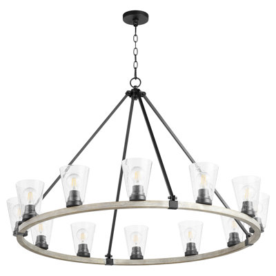 Bibbins 12 - Light Dimmable Wagon Wheel Chandelier
