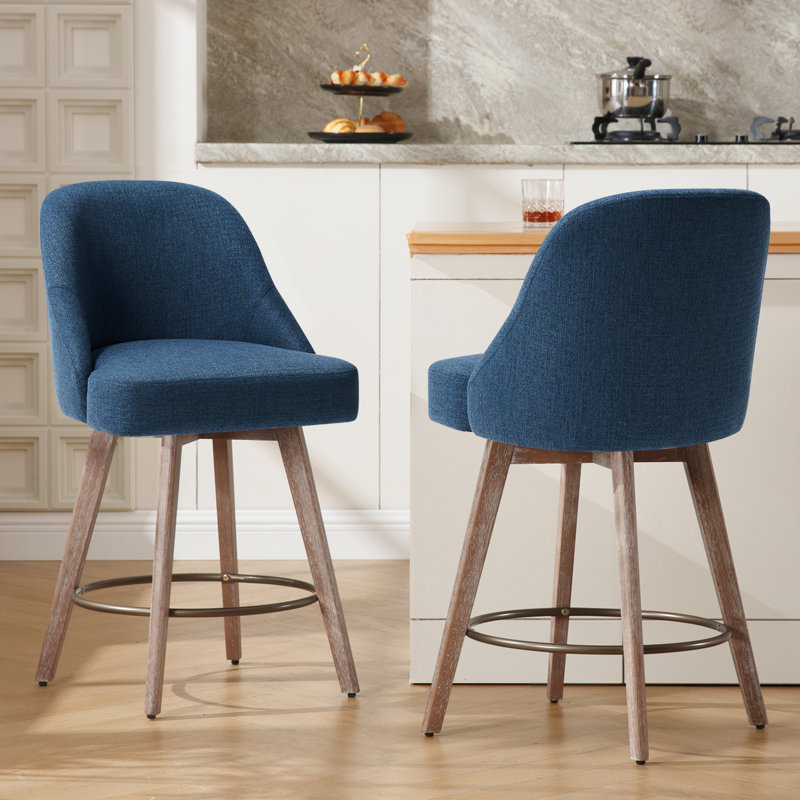 26'' Swivel Counter & Bar Stool, Dark Blue