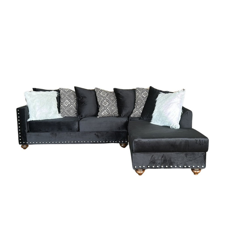 Canapé modulaire Keduse, Velours noir