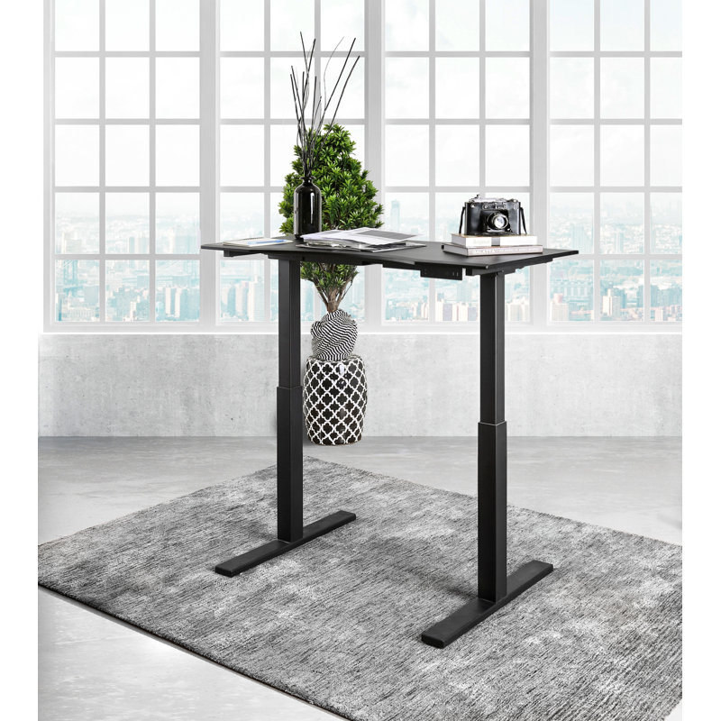 Bureau pour travailler debout à hauteur réglable, Noir, H 29,38 po x l 47,25 po x P 27,5 po