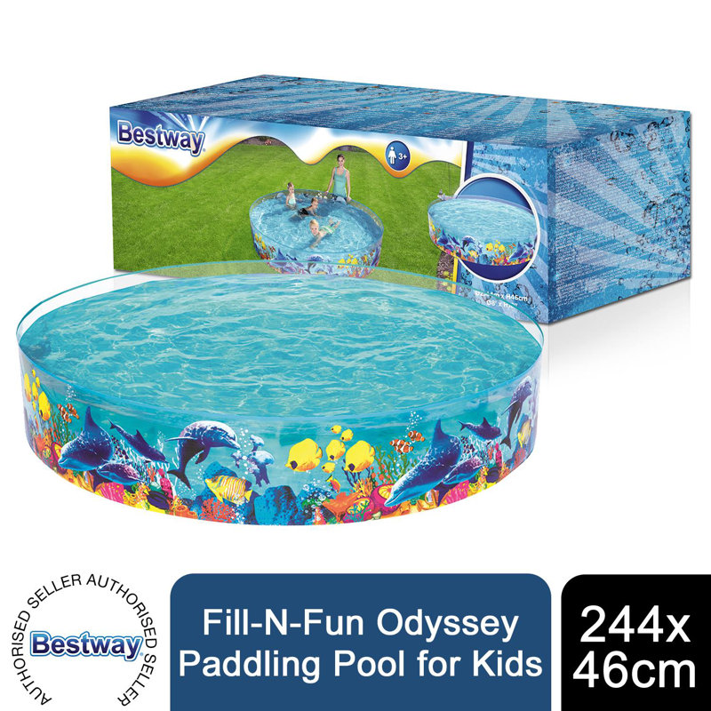 Plastic Round Kiddie Pool 46cm H x 244cm W x 244cm L
