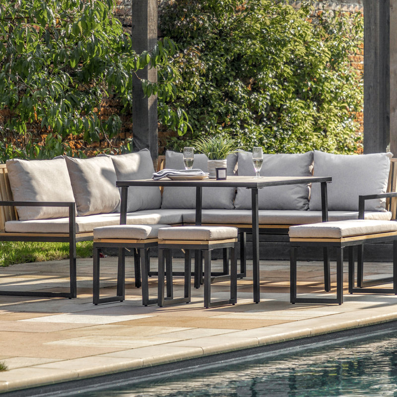 Benjimin 8 - Person Patio Dining Set with Square Table , Cushions Included