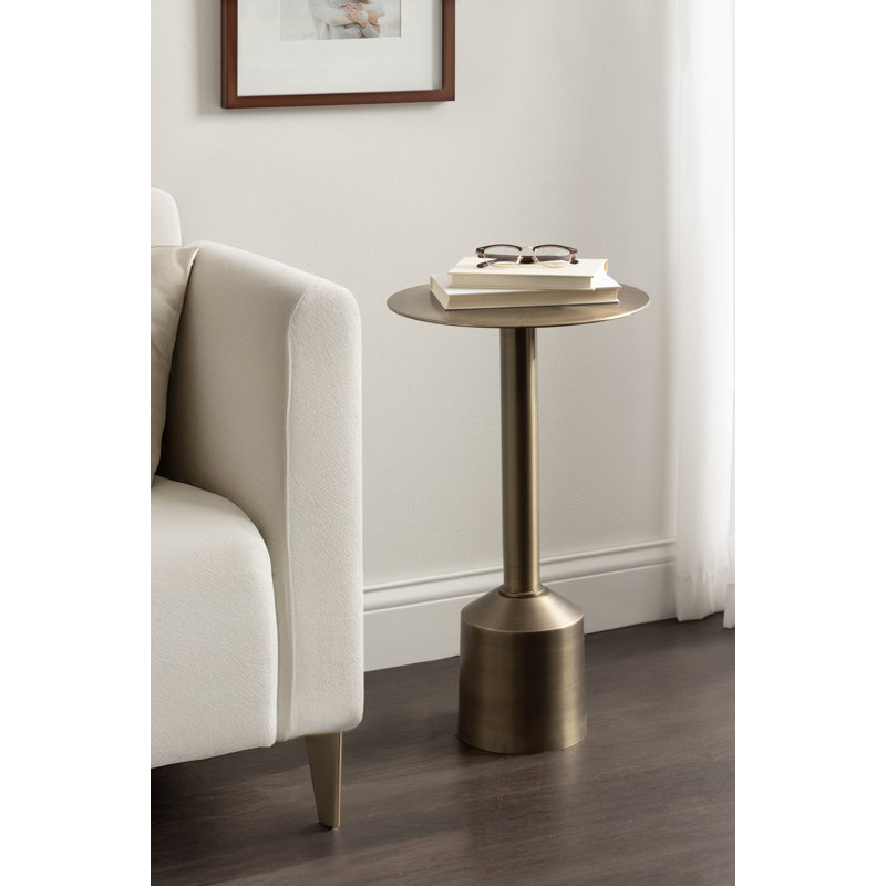 Table d'appoint ronde Modern, Doré