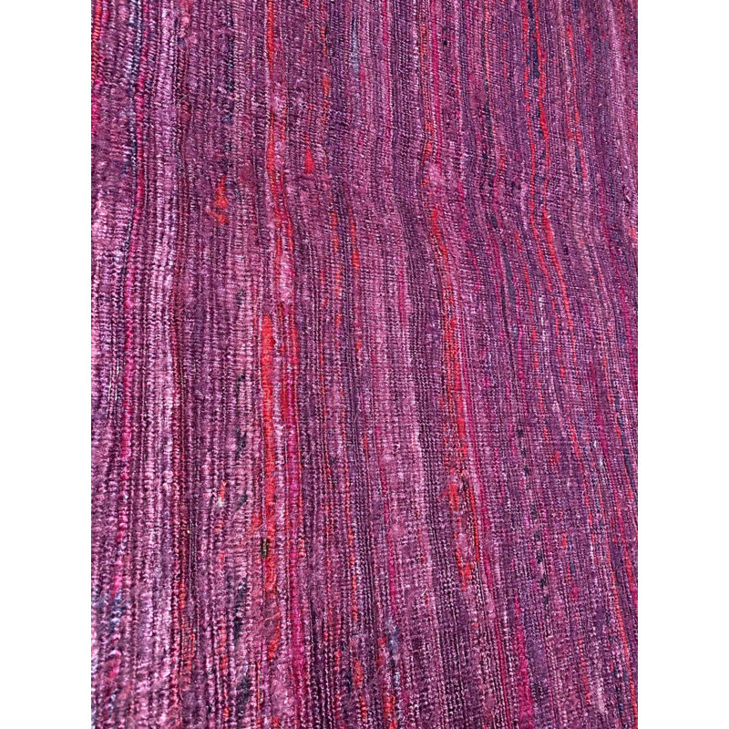 Tapis mauve en soie 8 pi x 10 pi sans motif de couleur unie