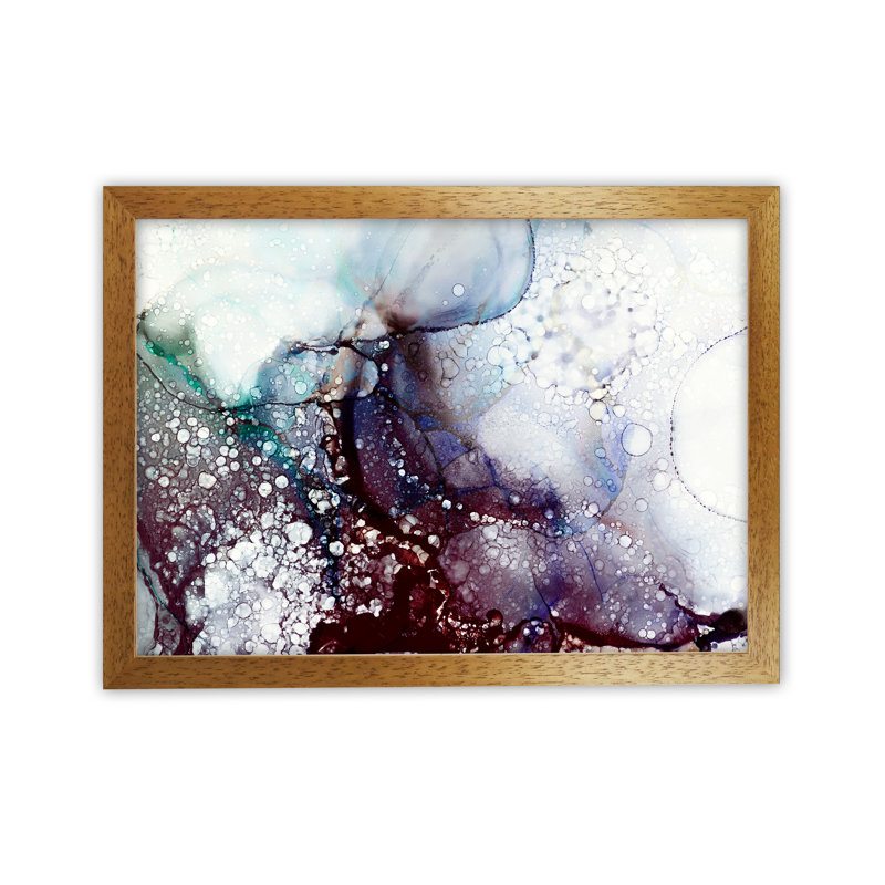 Textured Watercolour Original - Single Picture Frame Painting, 21cm H x 30cm W x 3cm D, Oak Frame