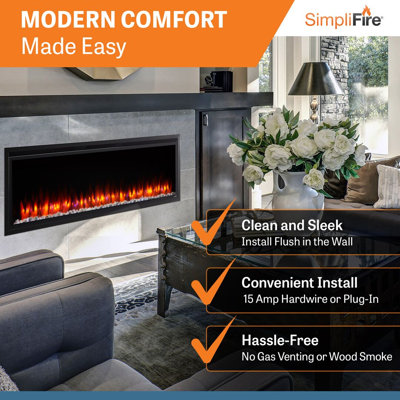 SimpliFire Allusion Platinum Linear Electric Fireplace