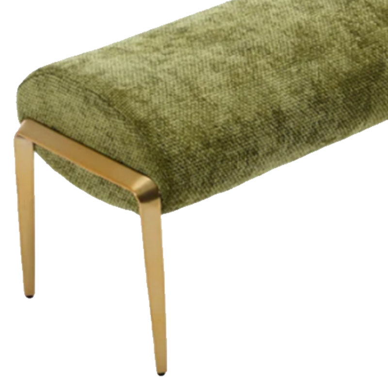 Banc en métal à rembourrage doux, Vert, H 18,11 po x l 55,12 po x P 16,54 po