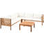 Structure en bois pour l'extérieur - Coussins de patio avec structure en bois beige et protection contre l'eau-55266180