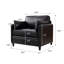Fauteuil rembourré en similicuir de 34,5 po de largeur, fauteuil simple rembourré moderne-1391817622