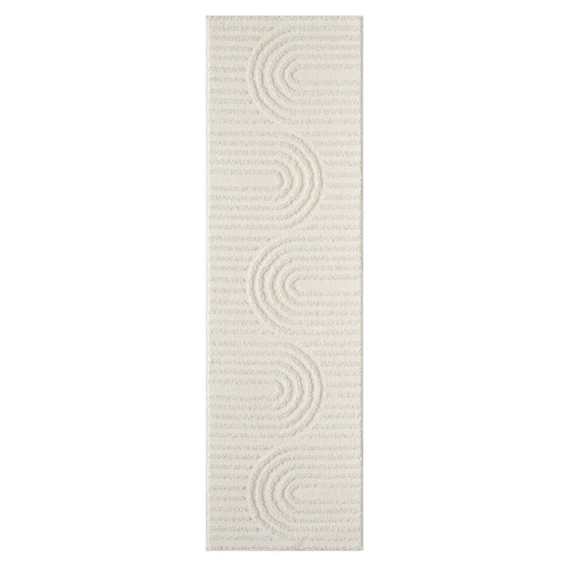 Ibiza Abstract Indoor Rug, Cream , Runner 2' x 7'