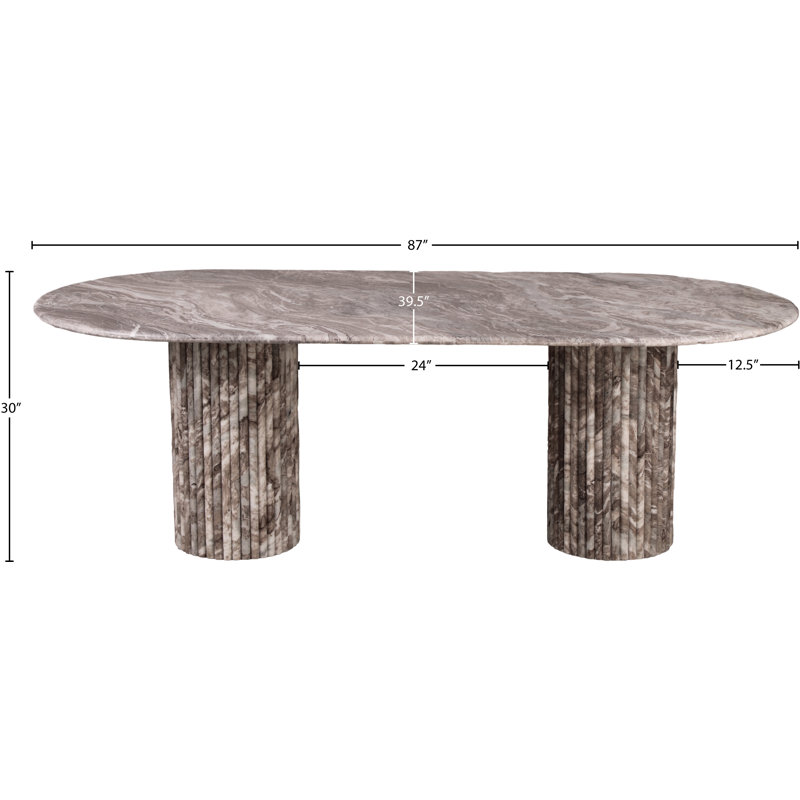 Messina Dining Table, Brown Marble