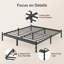 12 Inch Bed Frame - Sturdy Metal Platform, No Box Spring Needed, Heavy Duty, Easy Assembly, 1200 LBS Capacity, Under Bed Storage, Black-43225301