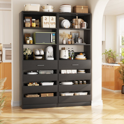 80" H Kitchen Pantry Cabinet With Drawers by Latitude Run