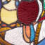 Birds in the Night Sky Round Stained Glass Window Panel