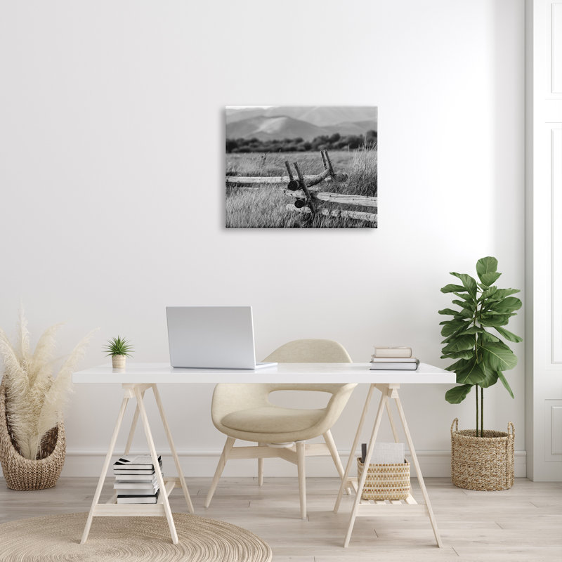 "Countryside Ranch Fence", "Pasture rustique", reproduction d'art sur toile par Steve Smith, Toile tendue