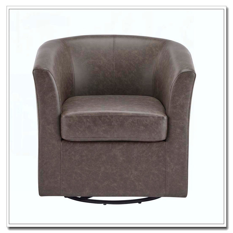 Fauteuil d'appoint pivotant en similicuir, Marron foncé