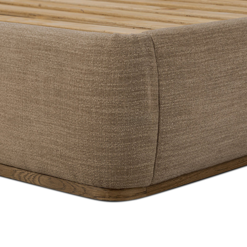 Maeve Upholstered Wingback Bed, King, Laken Taupe