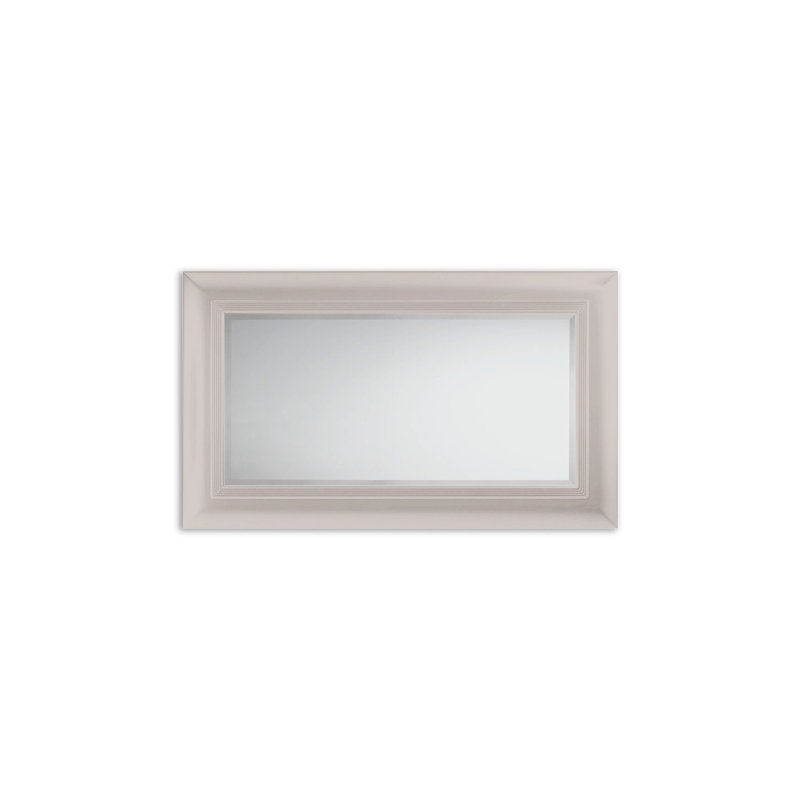 Double Season Flat Beveled Wall Mirror, Warm Gray