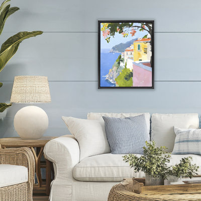 Cadre flottant Coastal Italian Sea View, design par Riley B