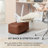 Florence 10" Cognac Footrest Upholstered Pouf Ottoman-116422361
