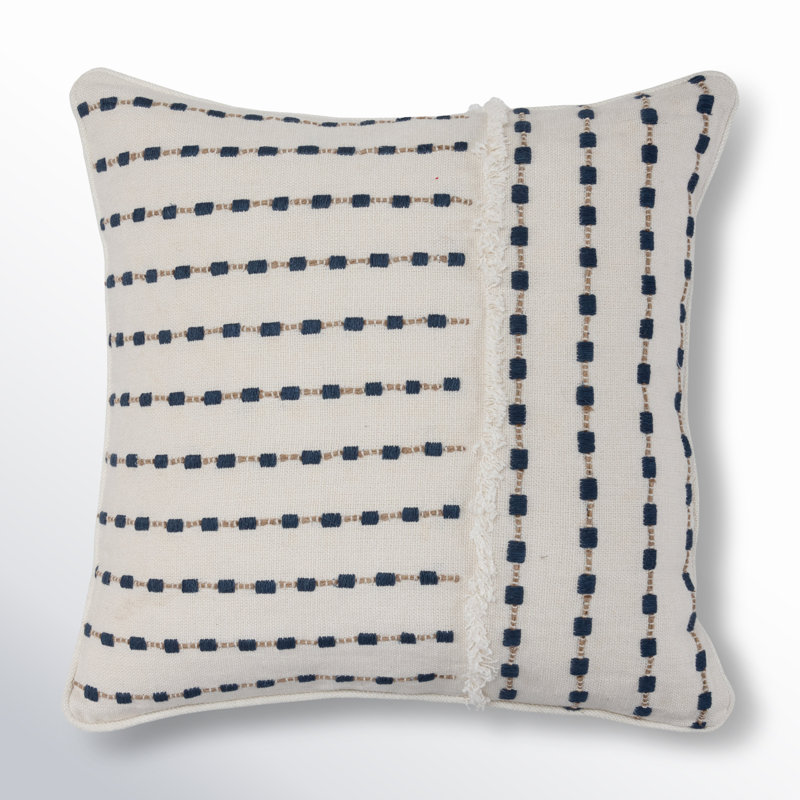 Jaden Square Pillow Cover & Insert, Blue