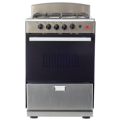 Cuisinière autoportante de 24 po avec une capacité de four de 2,4 pieds cubes - 4 brûleurs scellés Sabaf italiens - R
