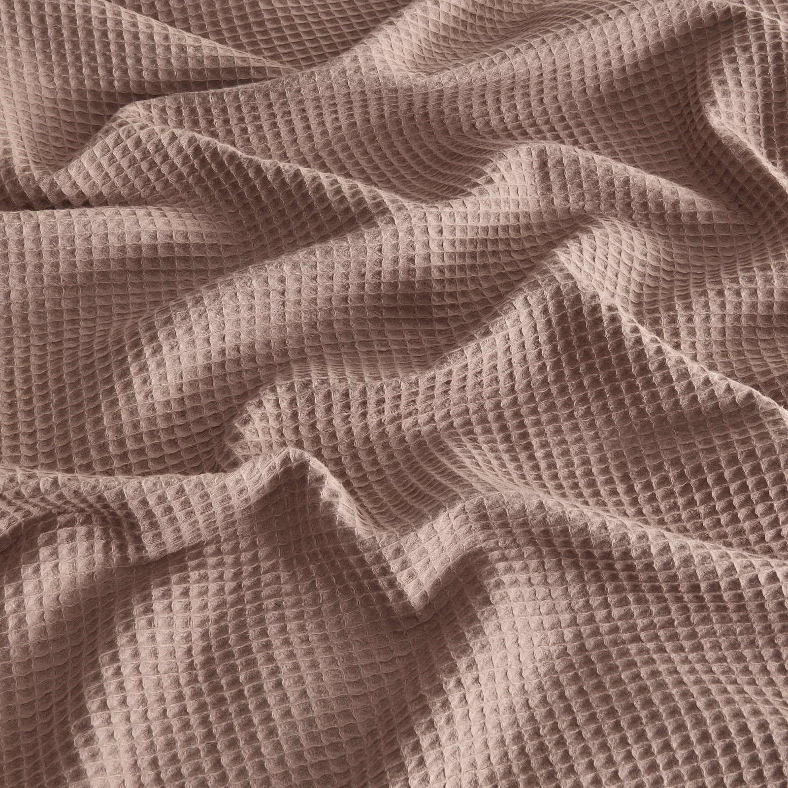 100% Cotton Lightweight Waffle Weave Summer Blanket, Queen, Red Wood