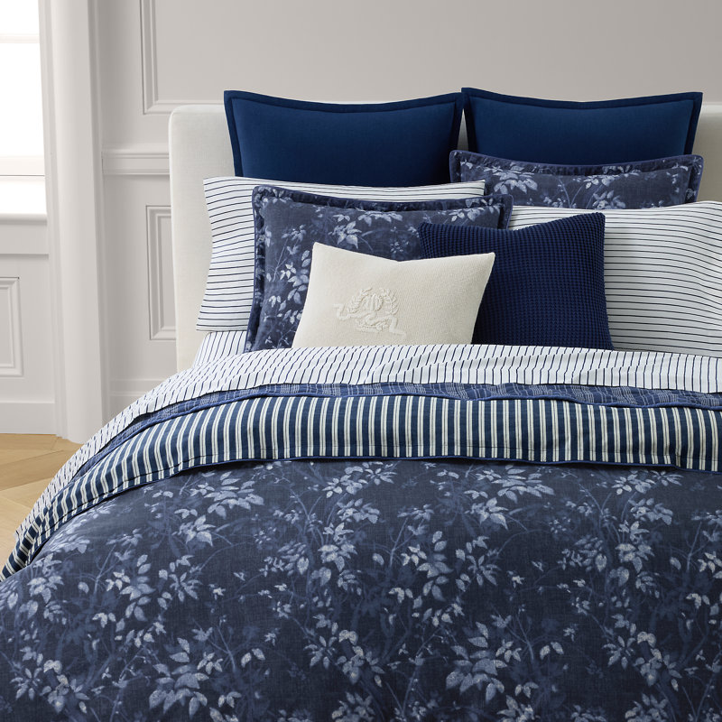 Caterina 100% Cotton Flatweave Duvet Cover Bedding Set, Queen Duvet Cover + 2 Standard Shams