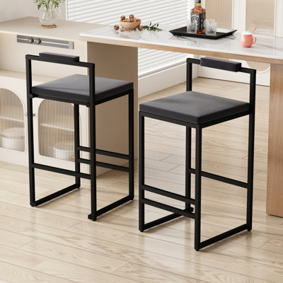 Tabourets de bar contemporains en velours gris avec repose-pieds et support de 220 lb, de 2 pour plusieurs réglages de haute qualité en noir, structure rouille, repose-pieds, salles à manger
