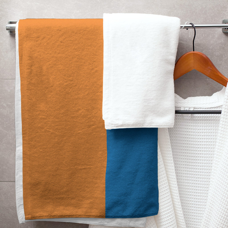 Lightweight Bath Towel, Orange/Blue/Black