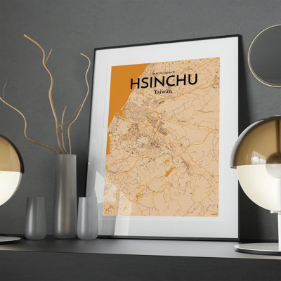 Hsinchu City Map In Vintage - No Frame Print