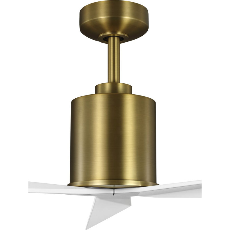 Paso 60'' Ceiling Fan, Matte White, Vintage Brass