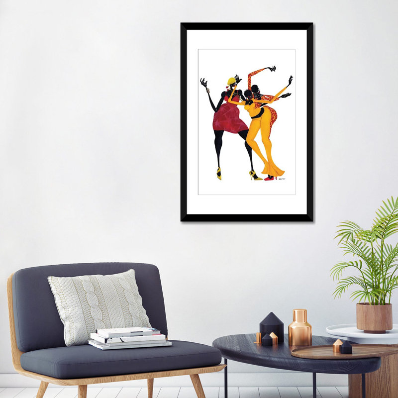 «Mama's Love Mambo», impression sur toile, H 32 po x l 24 po x P 1 po, Papier d'art encadré noir, Blanc