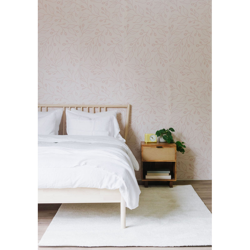 Floral Wallpaper, Cream/Brown, Non-Pasted