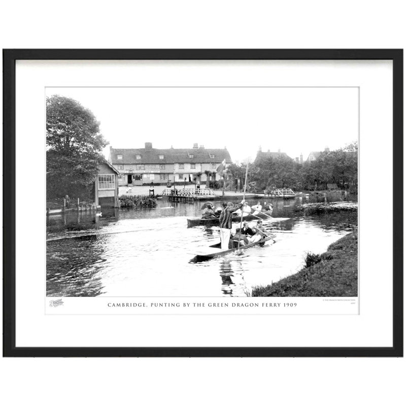 Cambridge, Punting By The Green Dragon Ferry 1909 by Francis Frith - Single Picture Frame Print, 40cm H x 50cm W x 2.3cm D