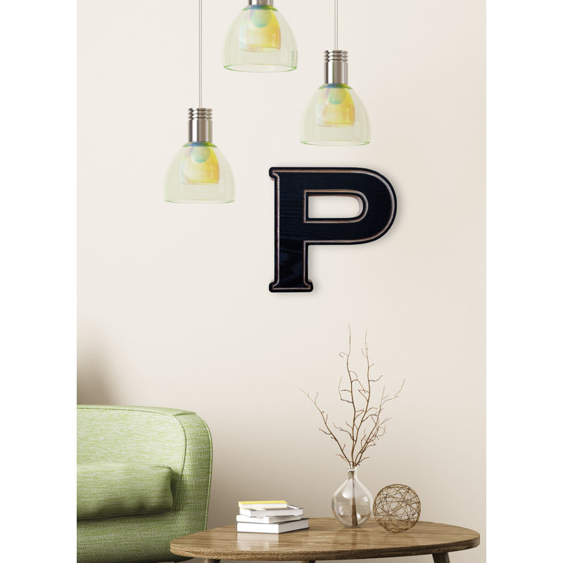 Rayne Solid Oak 8" Letter, Black, P