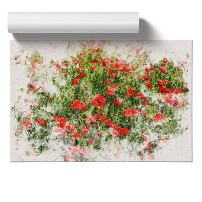 Field of Poppies Watercolour - Frameless Print