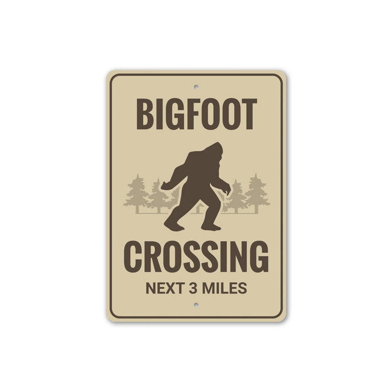 Enseigne en aluminium Bigfoot Crossing, H 14 po x l 10 po x P 0,04 po