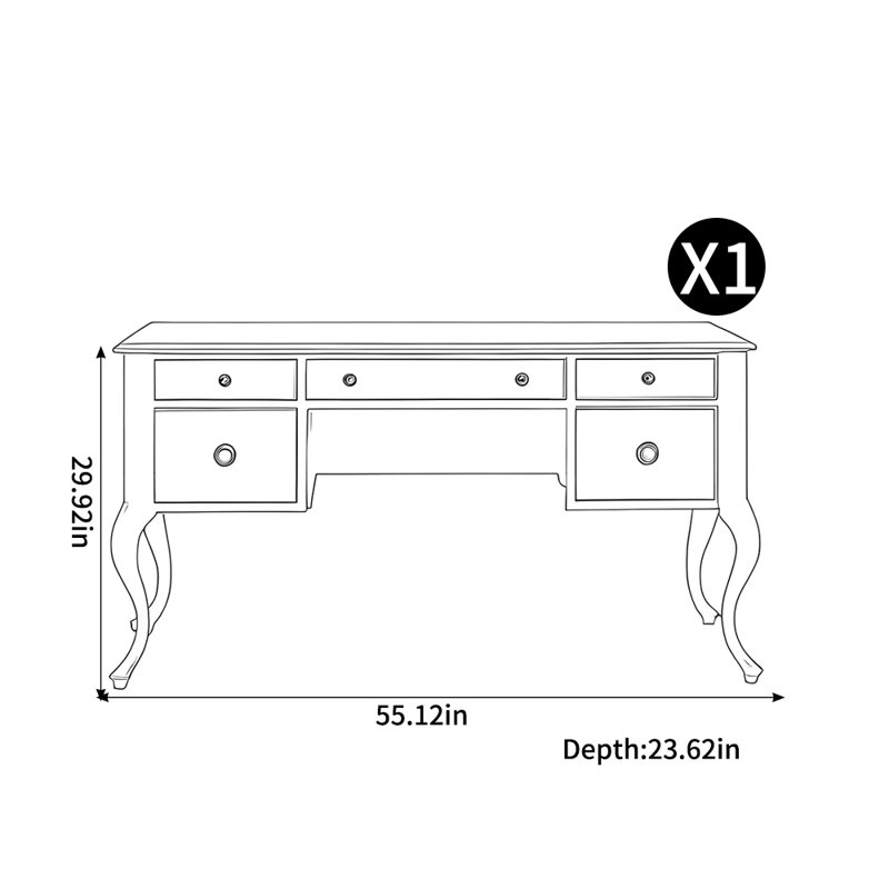 Bureau à tiroirs de style américain