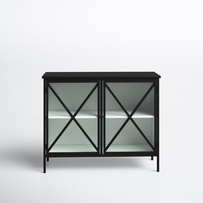 Diego 2-Door Iron Accent Cabinet
