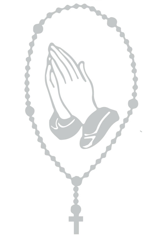 Décalcomanie murale rosary catholique, H 36 po x l 19 po x P 0,01 po, Gris clair