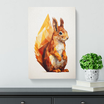 Squirrel Geometric - Wrapped Canvas