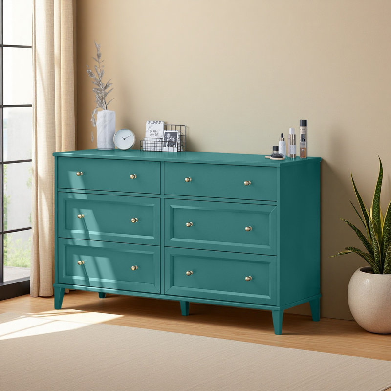 Commode large à 6 tiroirs